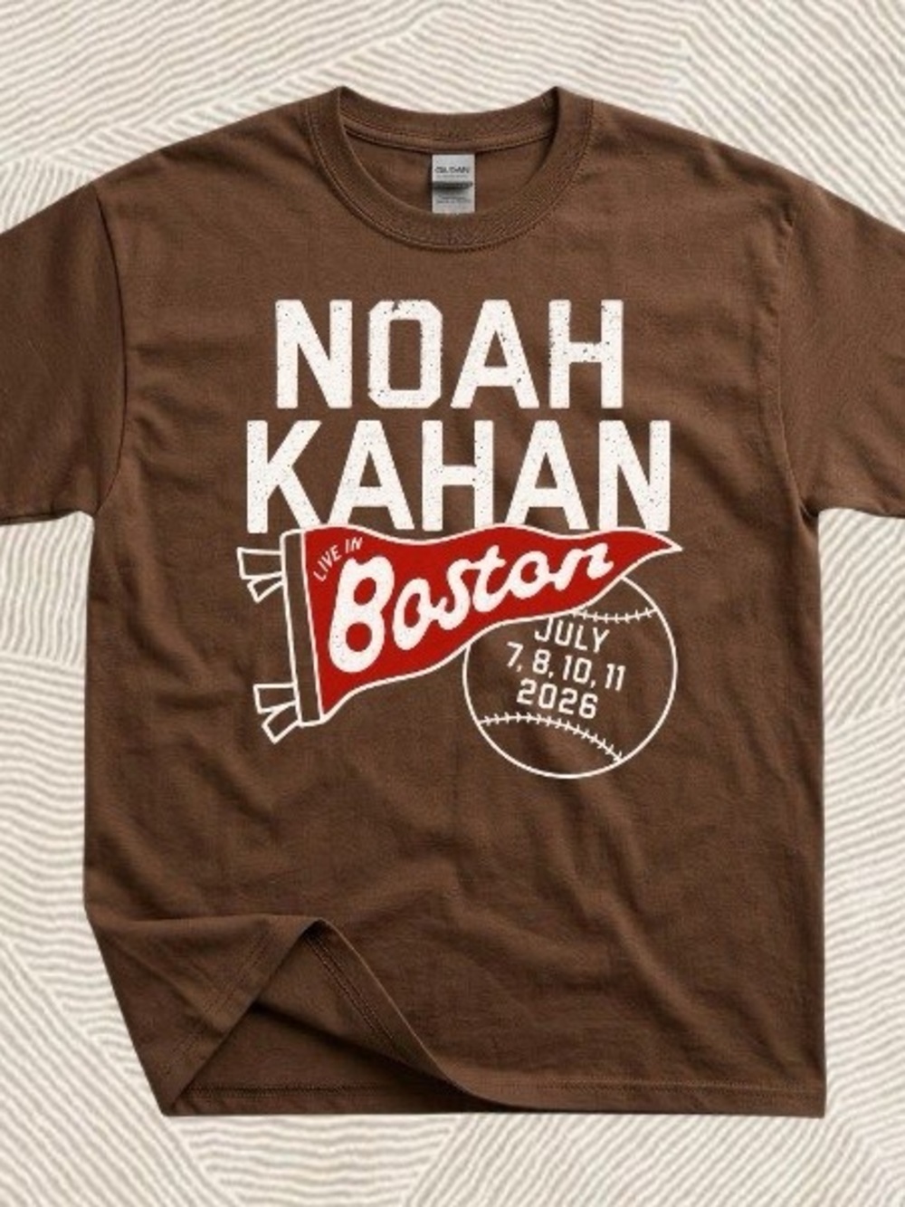 Gildan Brown Noah Kahan Boston 2026 Graphic T-Shirt